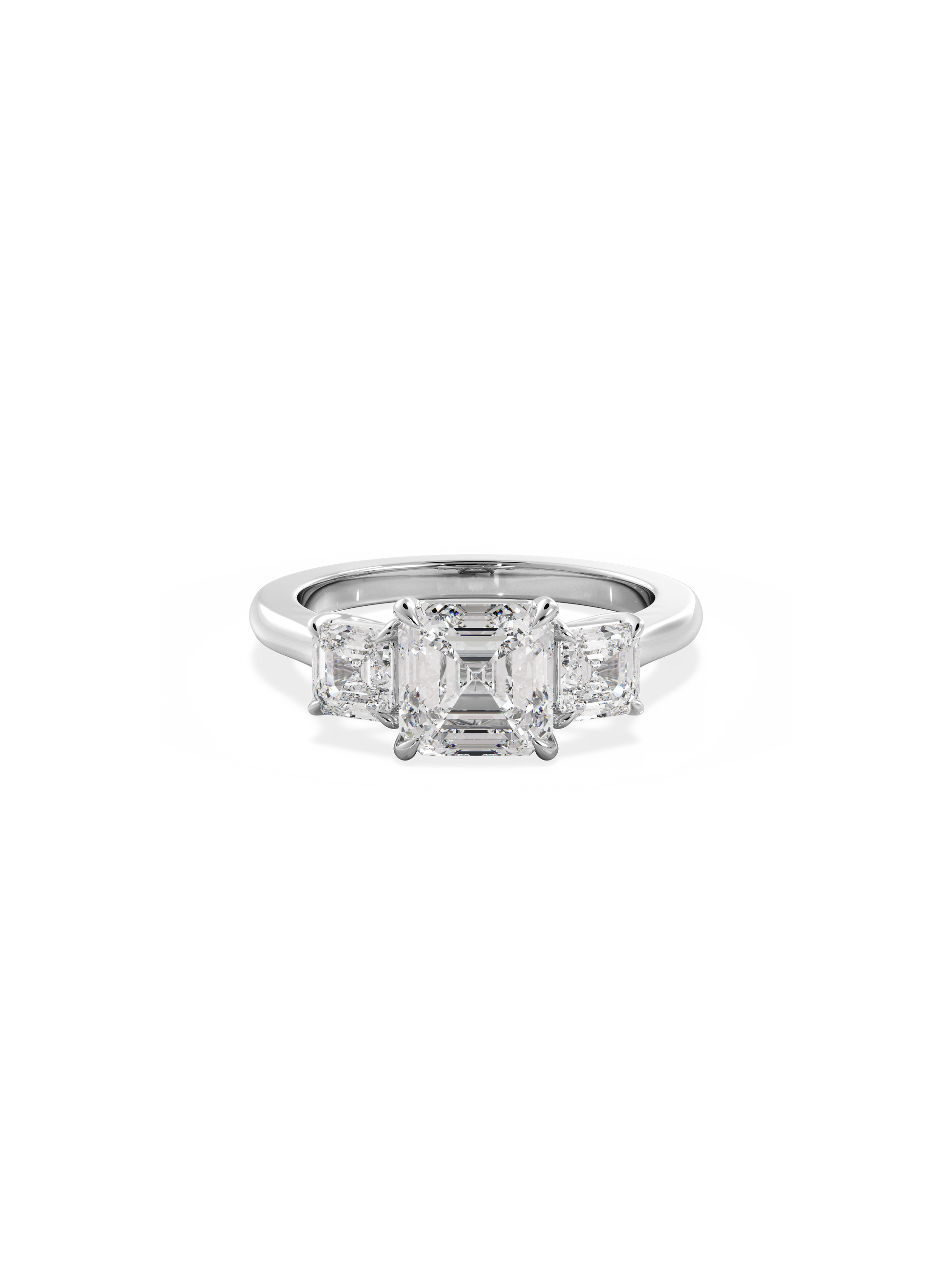 2 CT Round Three Stones Lab Grown Diamond Engagement Ring