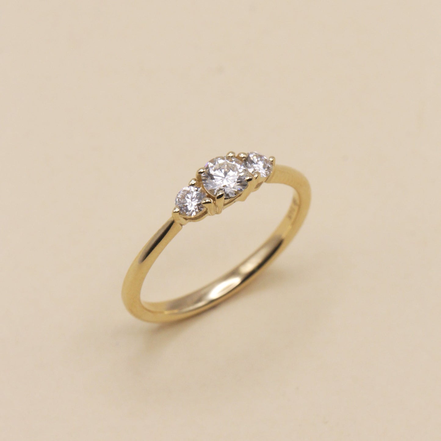 2 CT Round Three Stones Lab Grown Diamond Engagement Ring