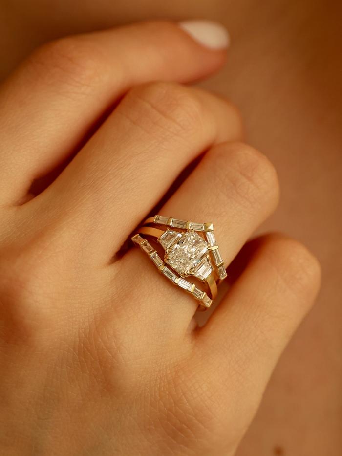 Marquise Cut Cluster Styled Lab Grown Diamond Engagement Ring