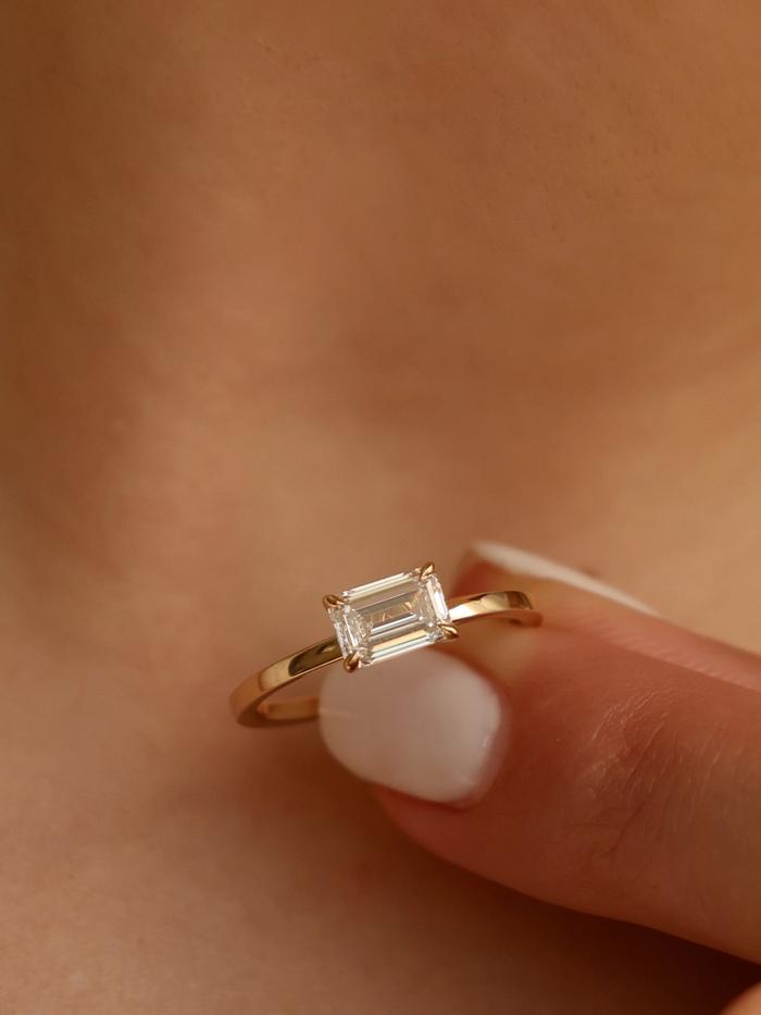 Marquise Cut Cluster Styled Lab Grown Diamond Engagement Ring