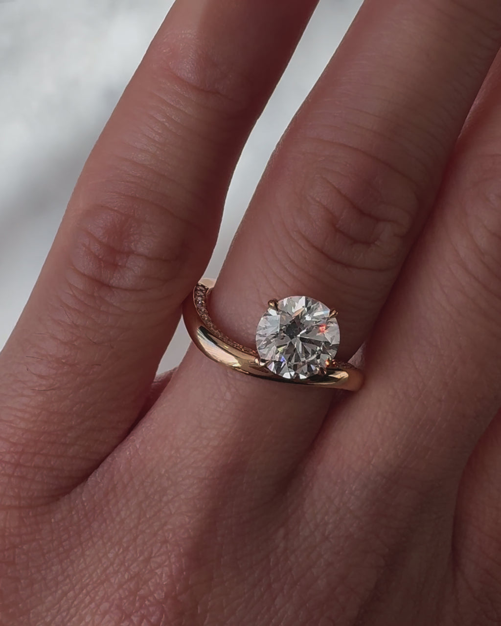 Marquise Cut Cluster Styled Lab Grown Diamond Engagement Ring