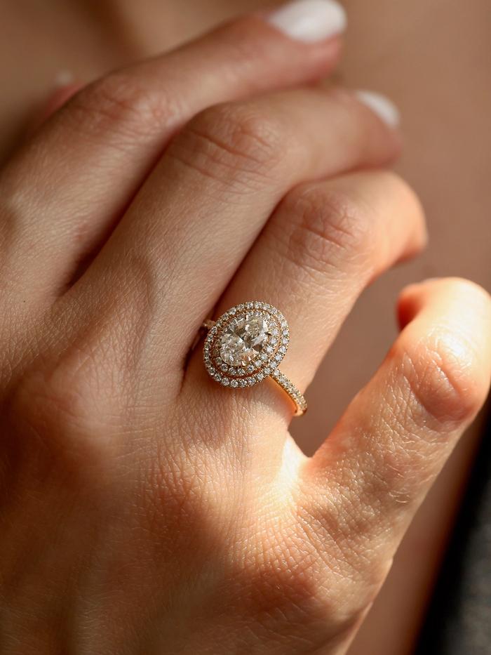 Marquise Cut Cluster Styled Lab Grown Diamond Engagement Ring