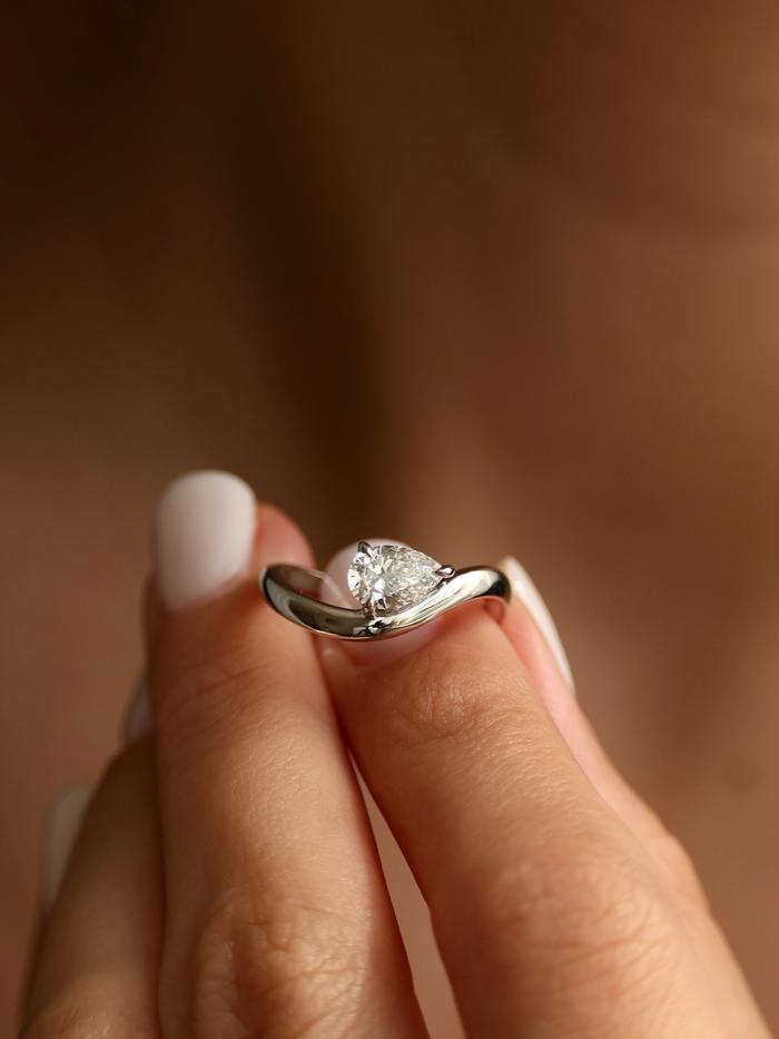 Marquise Cut Cluster Styled Lab Grown Diamond Engagement Ring