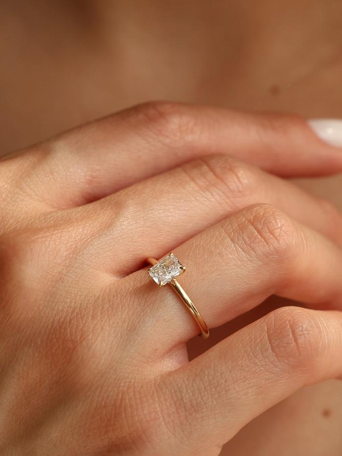 Marquise Cut Cluster Styled Lab Grown Diamond Engagement Ring