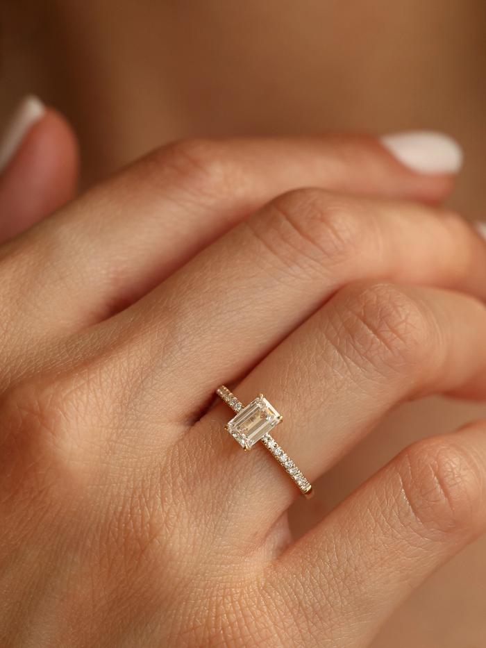 Marquise Cut Cluster Styled Lab Grown Diamond Engagement Ring