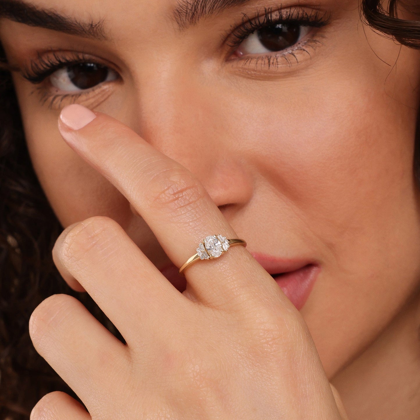 2 CT Round Three Stones Lab Grown Diamond Engagement Ring