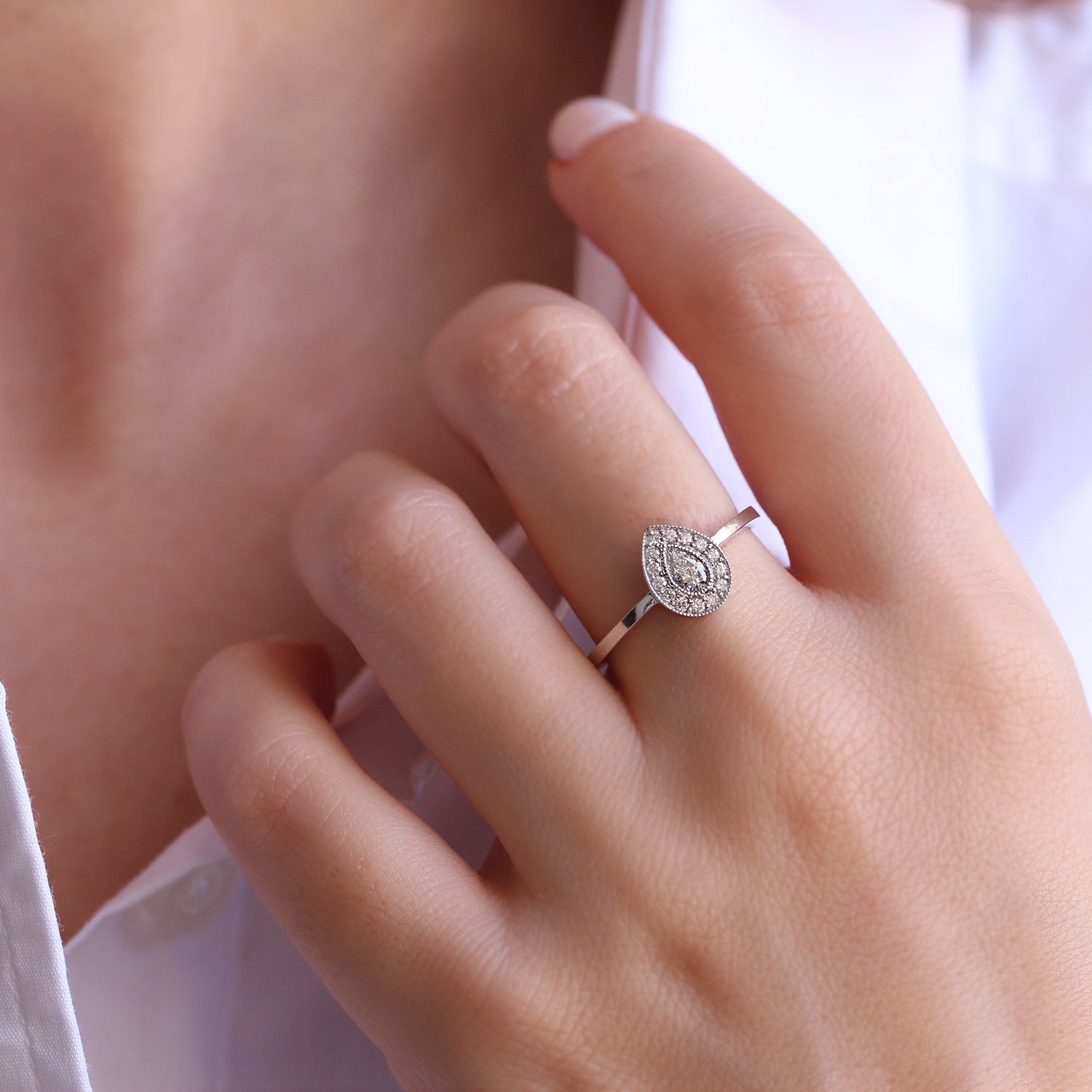2 CT Round Three Stones Lab Grown Diamond Engagement Ring