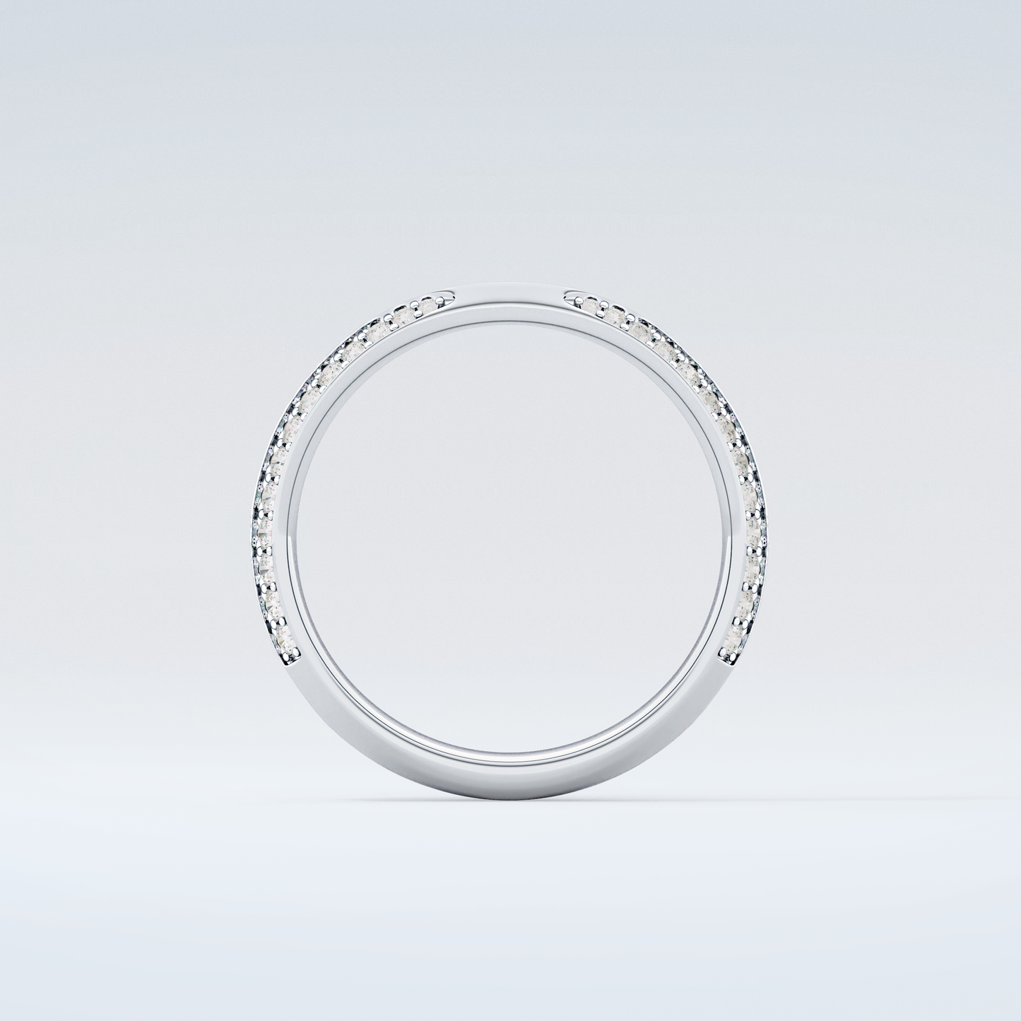 0.16 TCW Round Shaped Moissanite Wedding Band 14