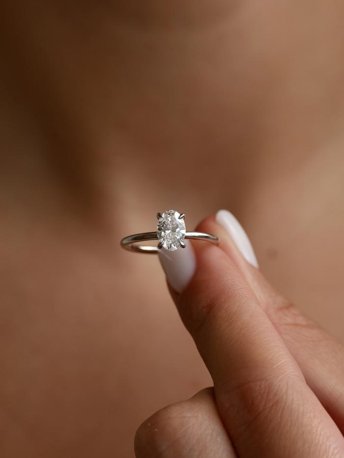 Marquise Cut Cluster Styled Lab Grown Diamond Engagement Ring