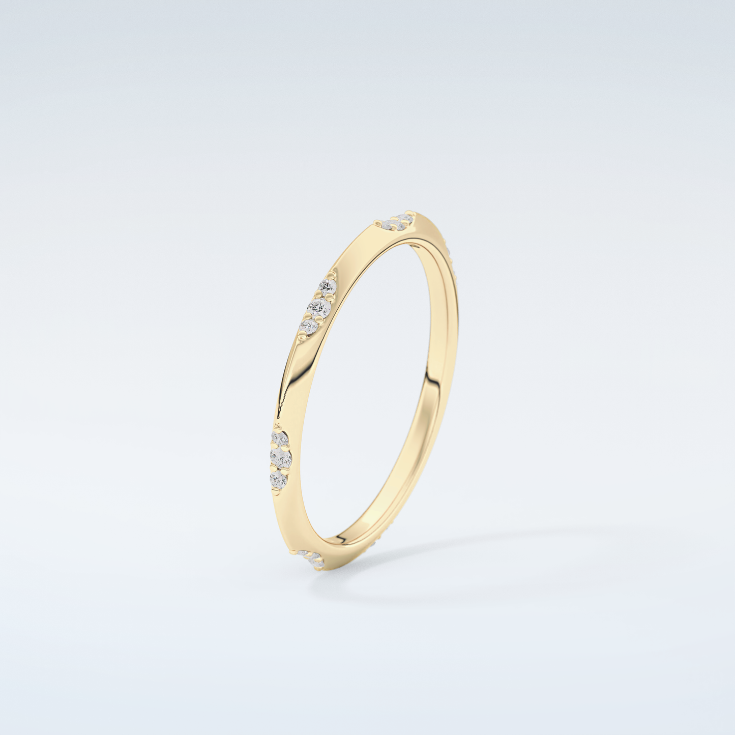 0.09 TCW Round Shaped Moissanite Wedding Band 6