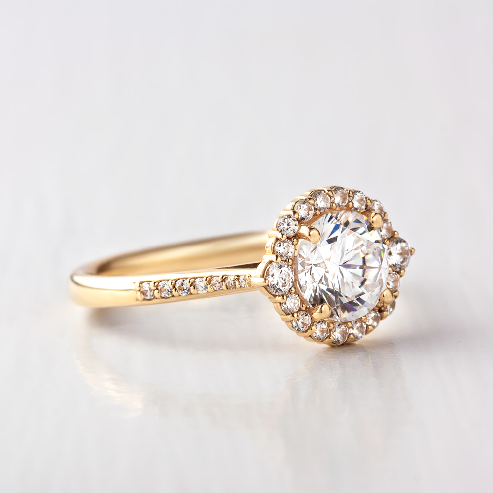 2 CT Round Three Stones Lab Grown Diamond Engagement Ring