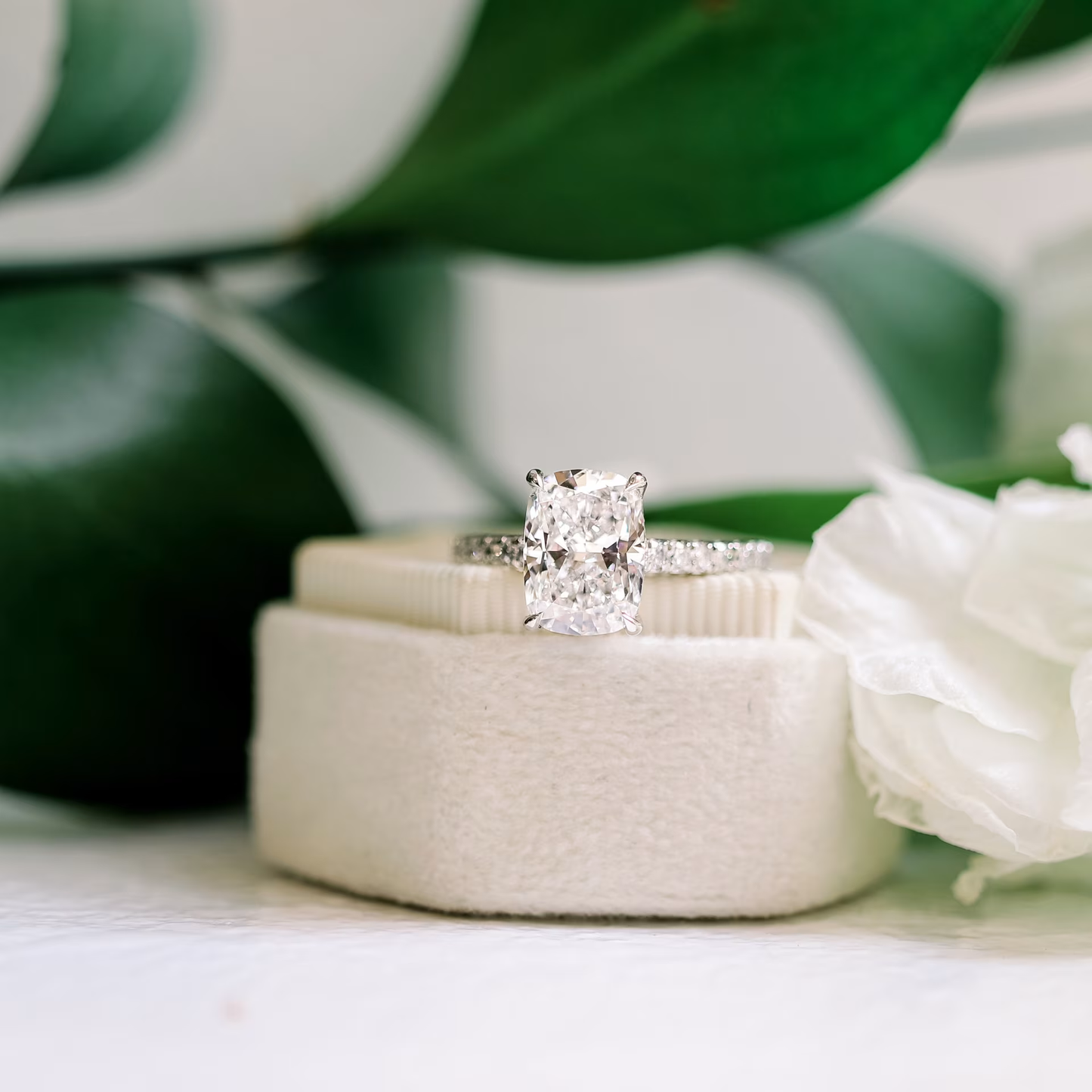Marquise Cut Cluster Styled Lab Grown Diamond Engagement Ring