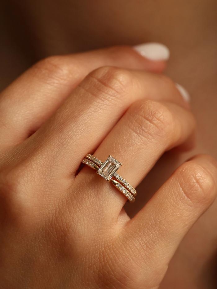 Marquise Cut Cluster Styled Lab Grown Diamond Engagement Ring