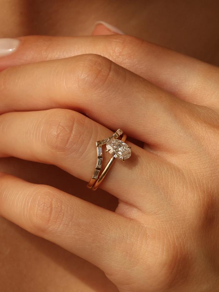 Marquise Cut Cluster Styled Lab Grown Diamond Engagement Ring