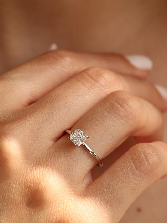 Marquise Cut Cluster Styled Lab Grown Diamond Engagement Ring