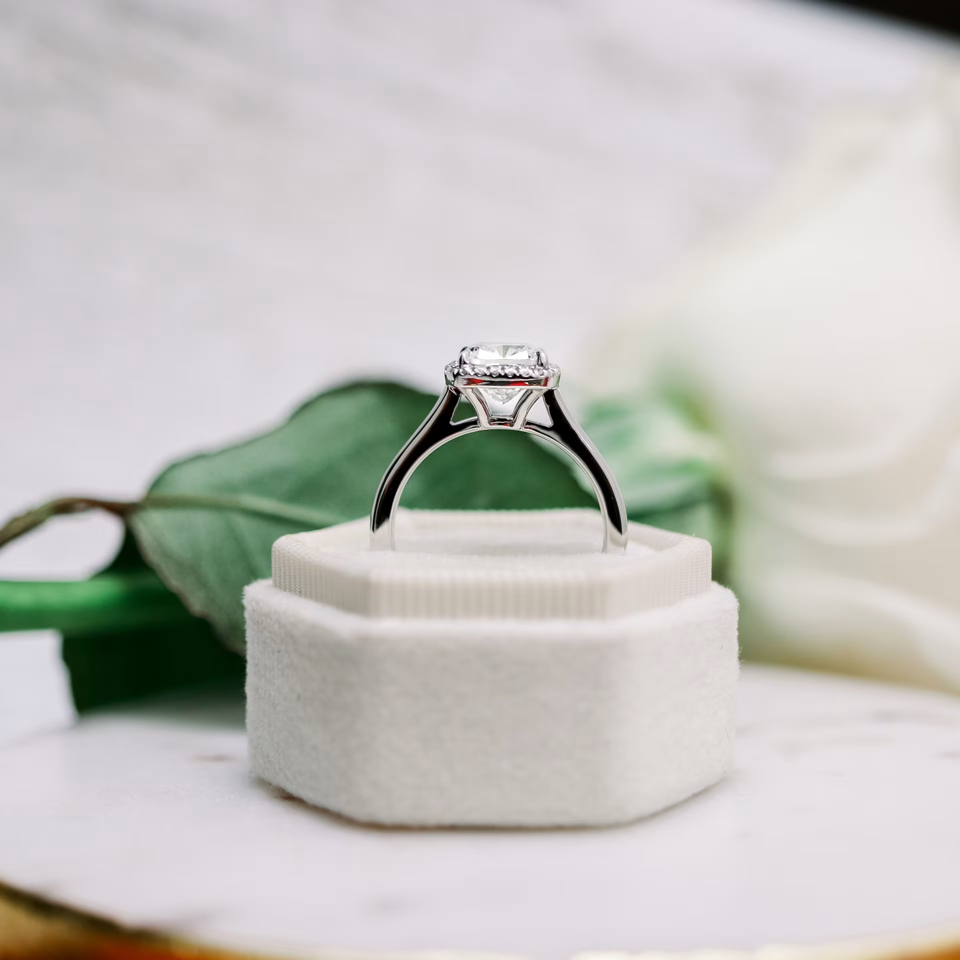 Marquise Cut Cluster Styled Lab Grown Diamond Engagement Ring