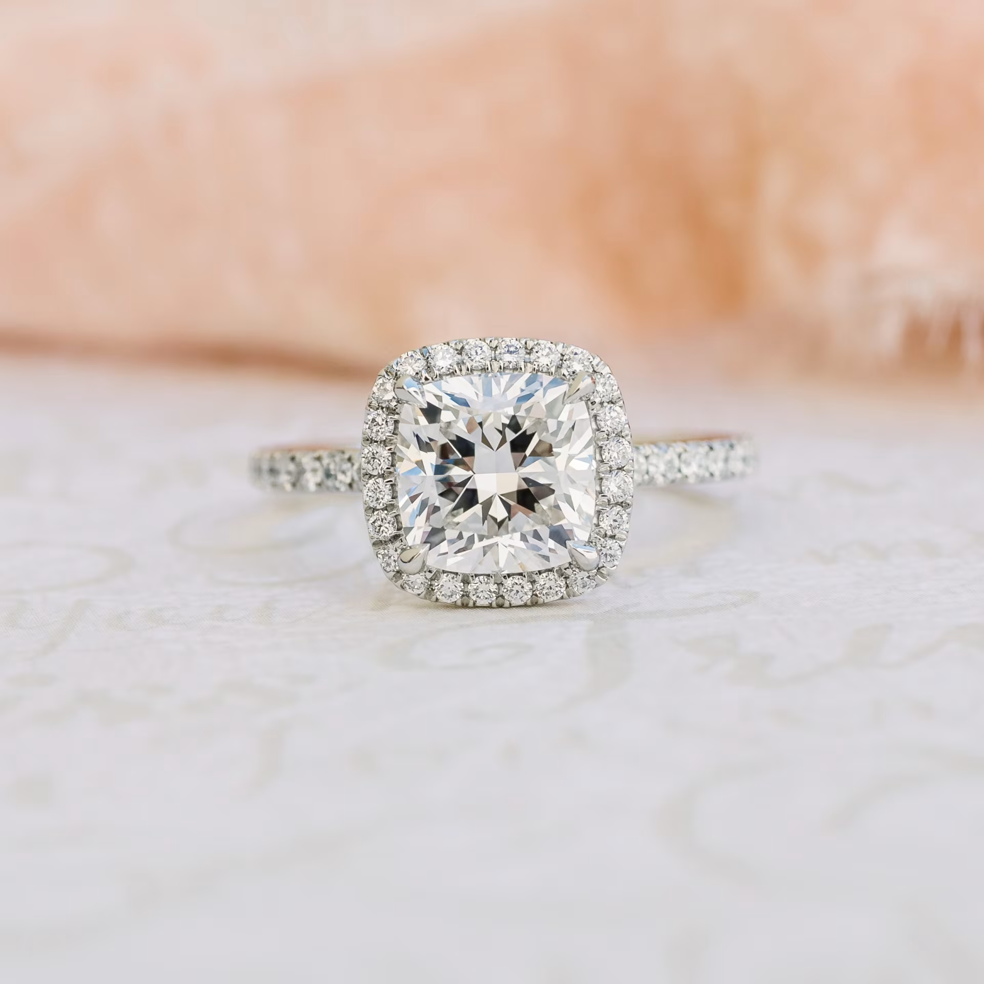 Marquise Cut Cluster Styled Lab Grown Diamond Engagement Ring