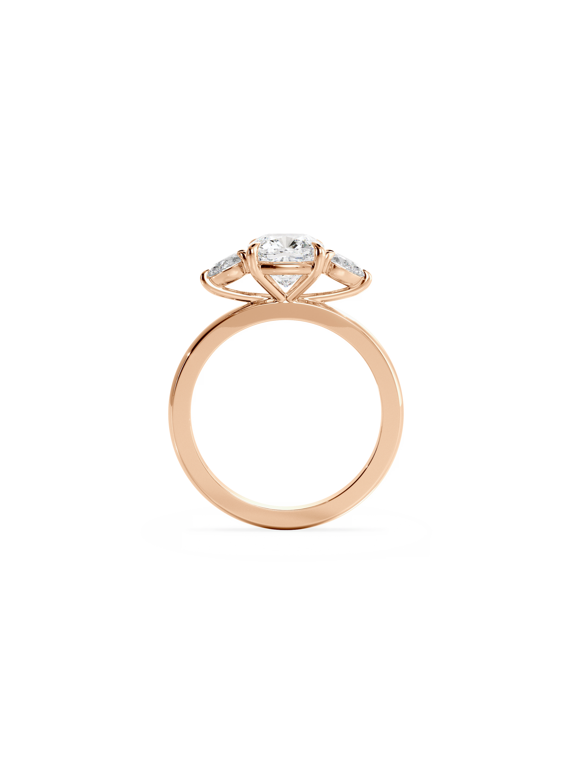 2 CT Round Three Stones Lab Grown Diamond Engagement Ring