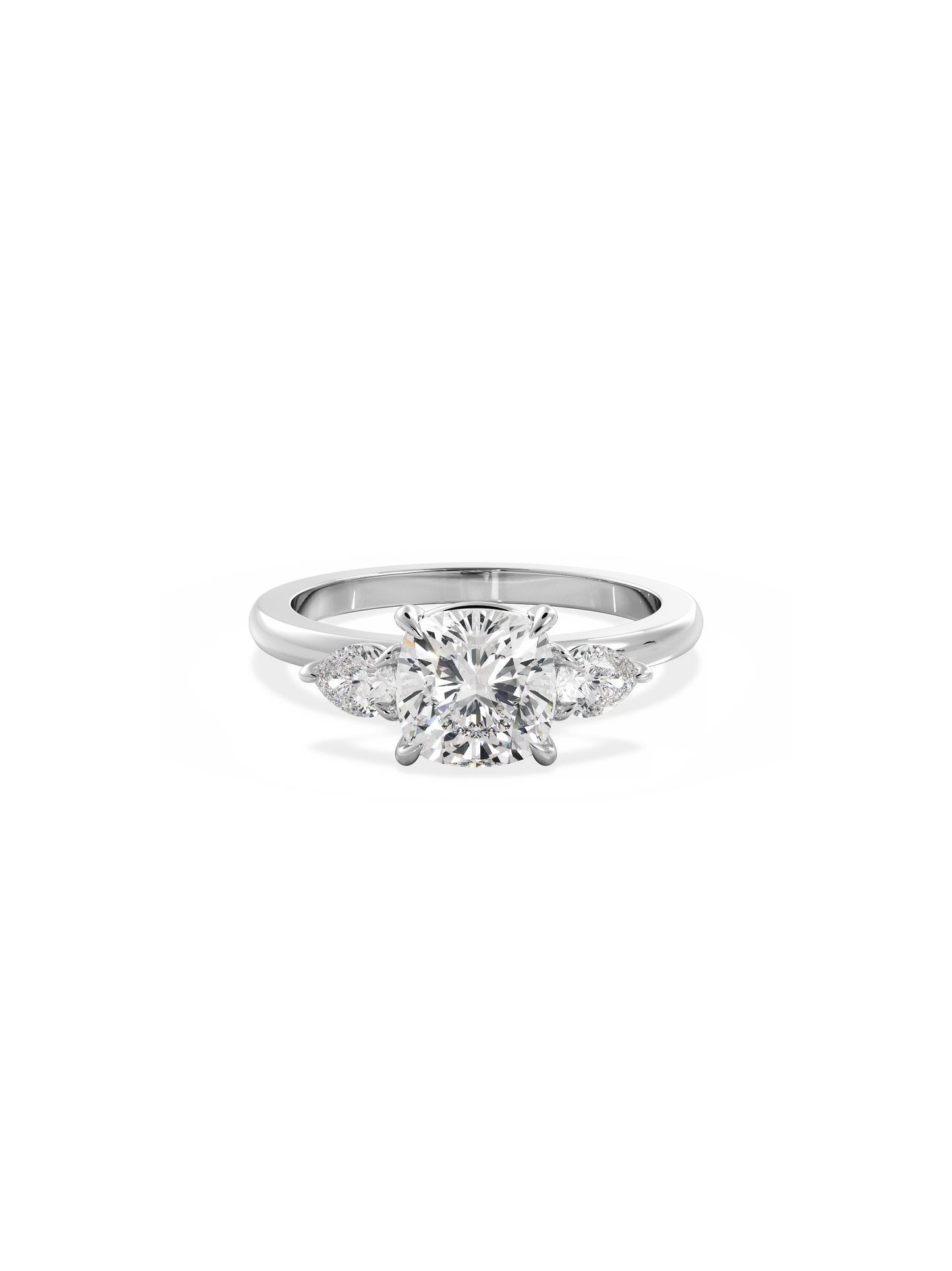 2 CT Round Three Stones Lab Grown Diamond Engagement Ring