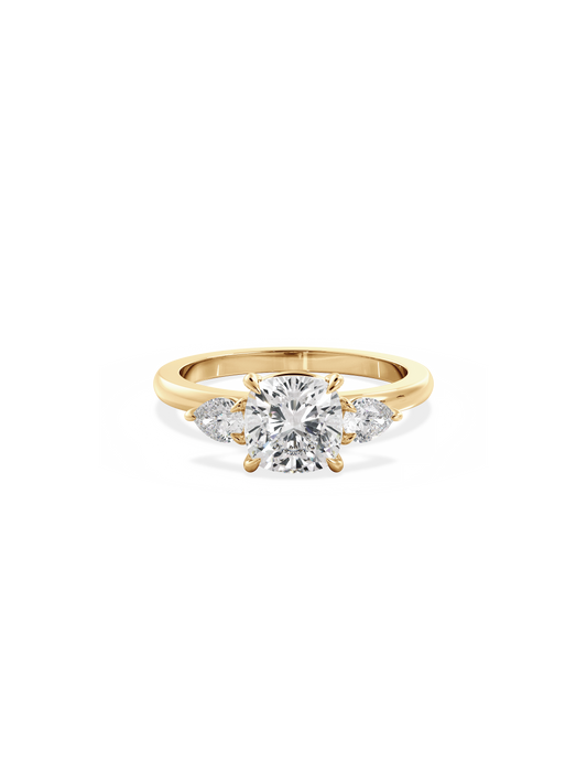 2 CT Round Three Stones Lab Grown Diamond Engagement Ring
