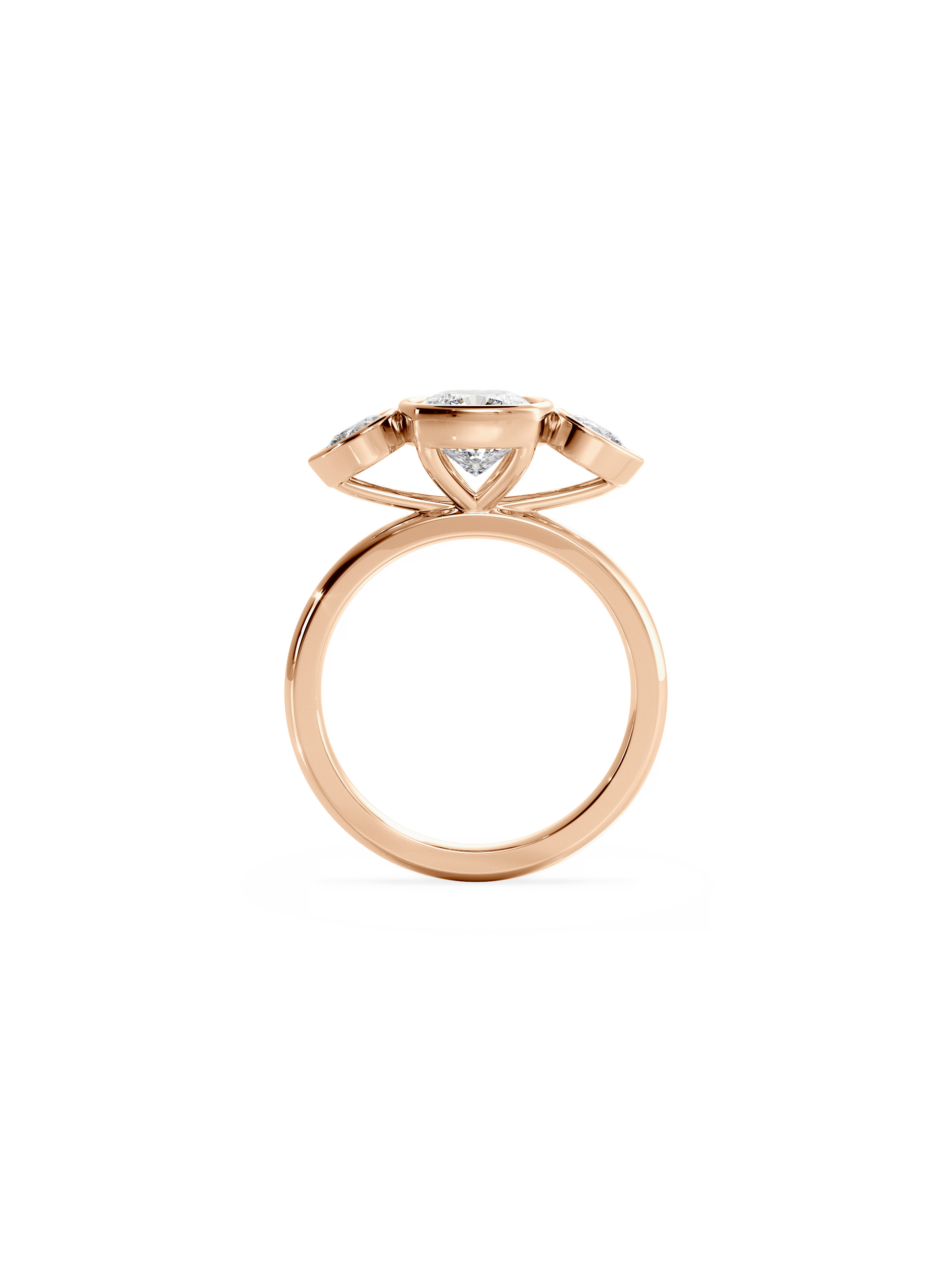 2 CT Round Three Stones Lab Grown Diamond Engagement Ring