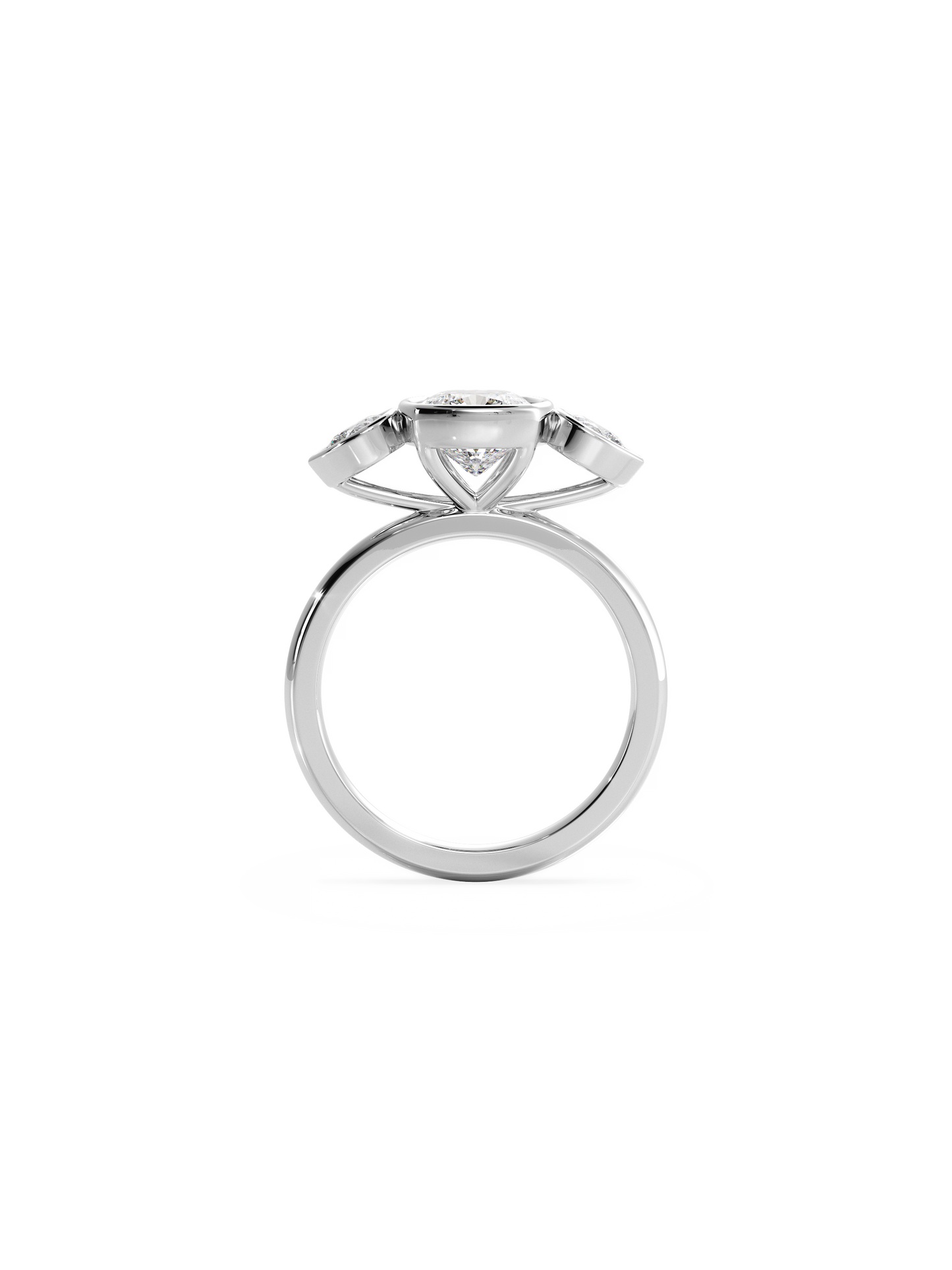 2 CT Round Three Stones Lab Grown Diamond Engagement Ring