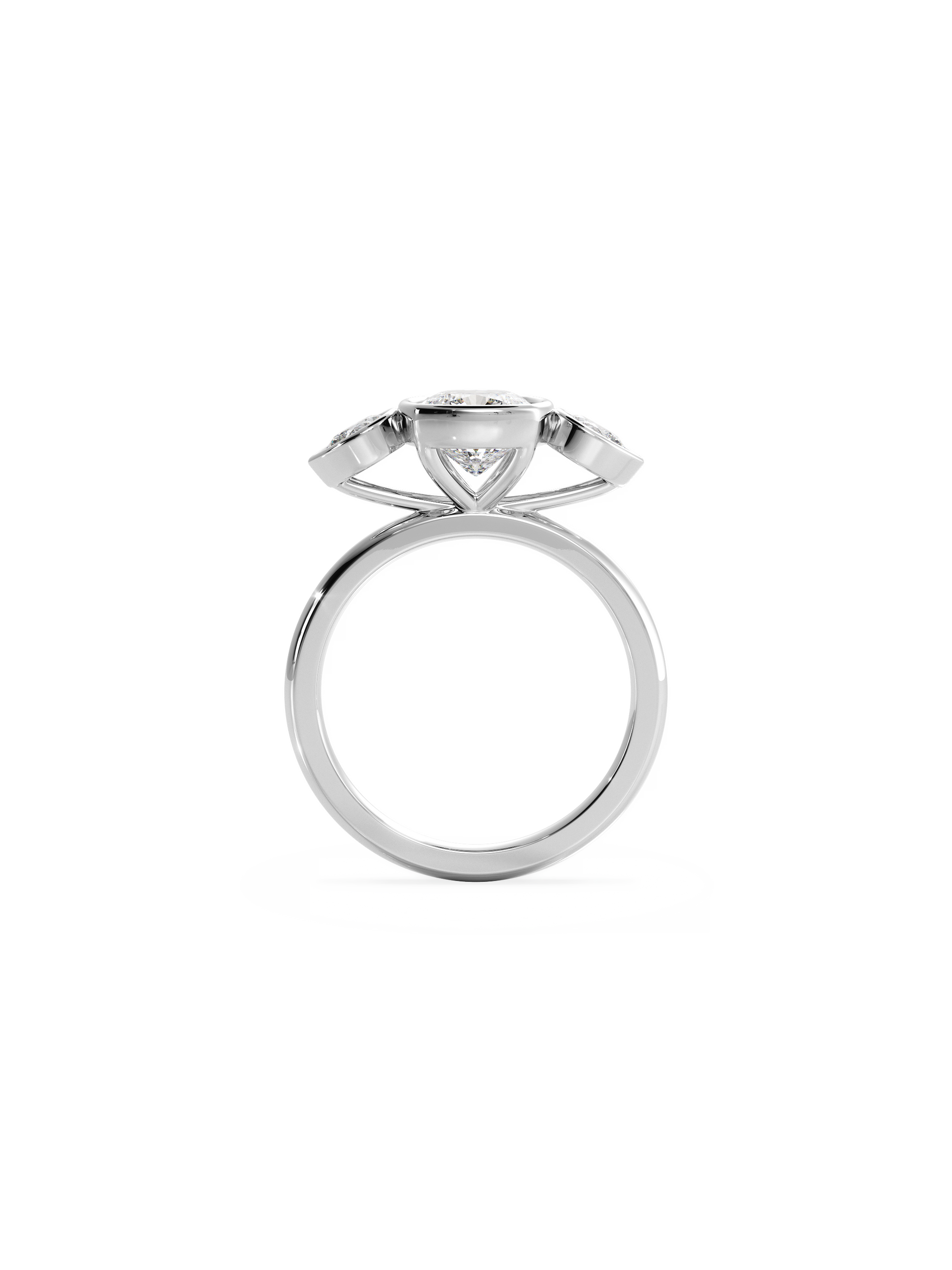 2 CT Round Three Stones Lab Grown Diamond Engagement Ring
