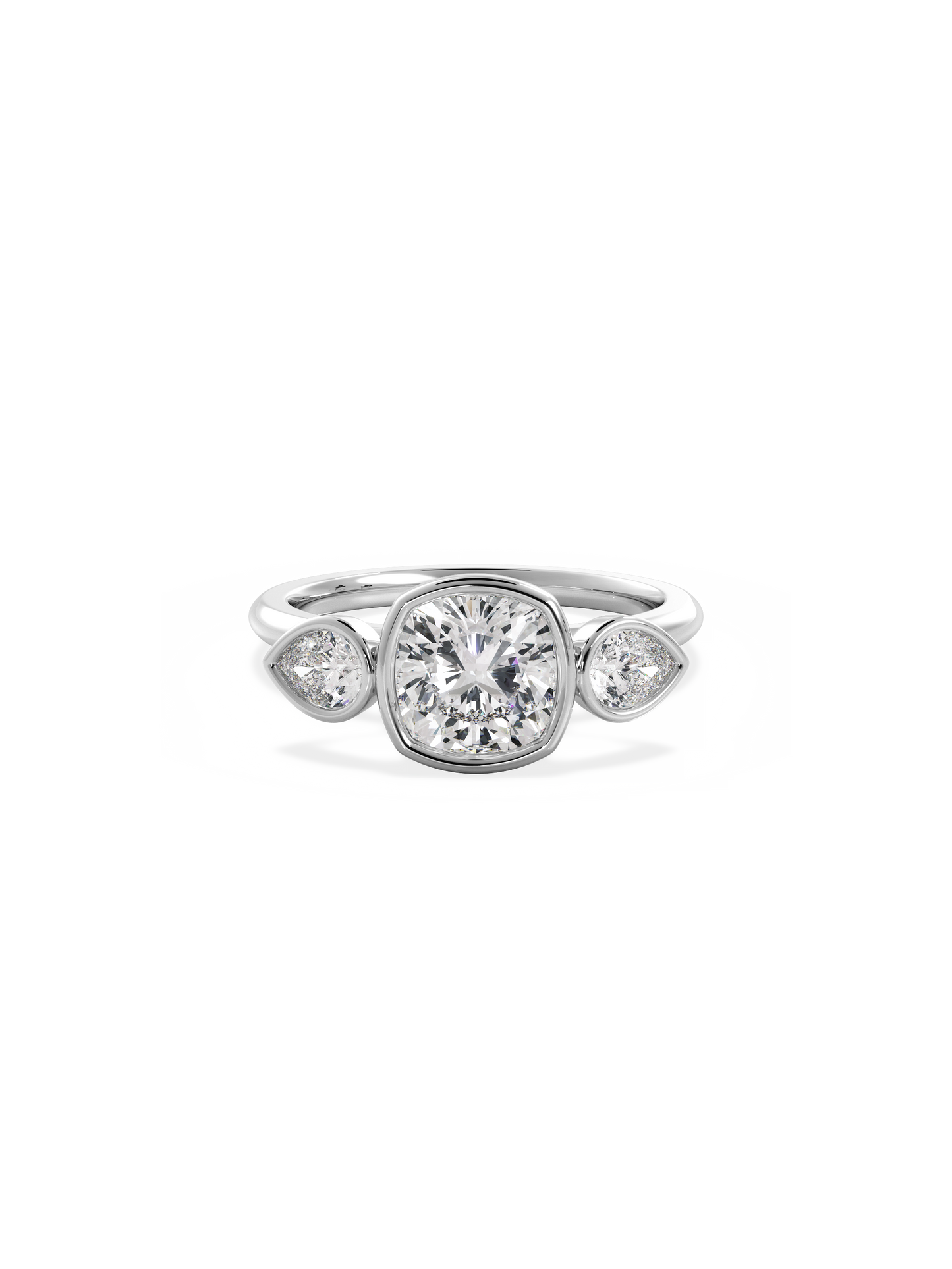 2 CT Round Three Stones Lab Grown Diamond Engagement Ring