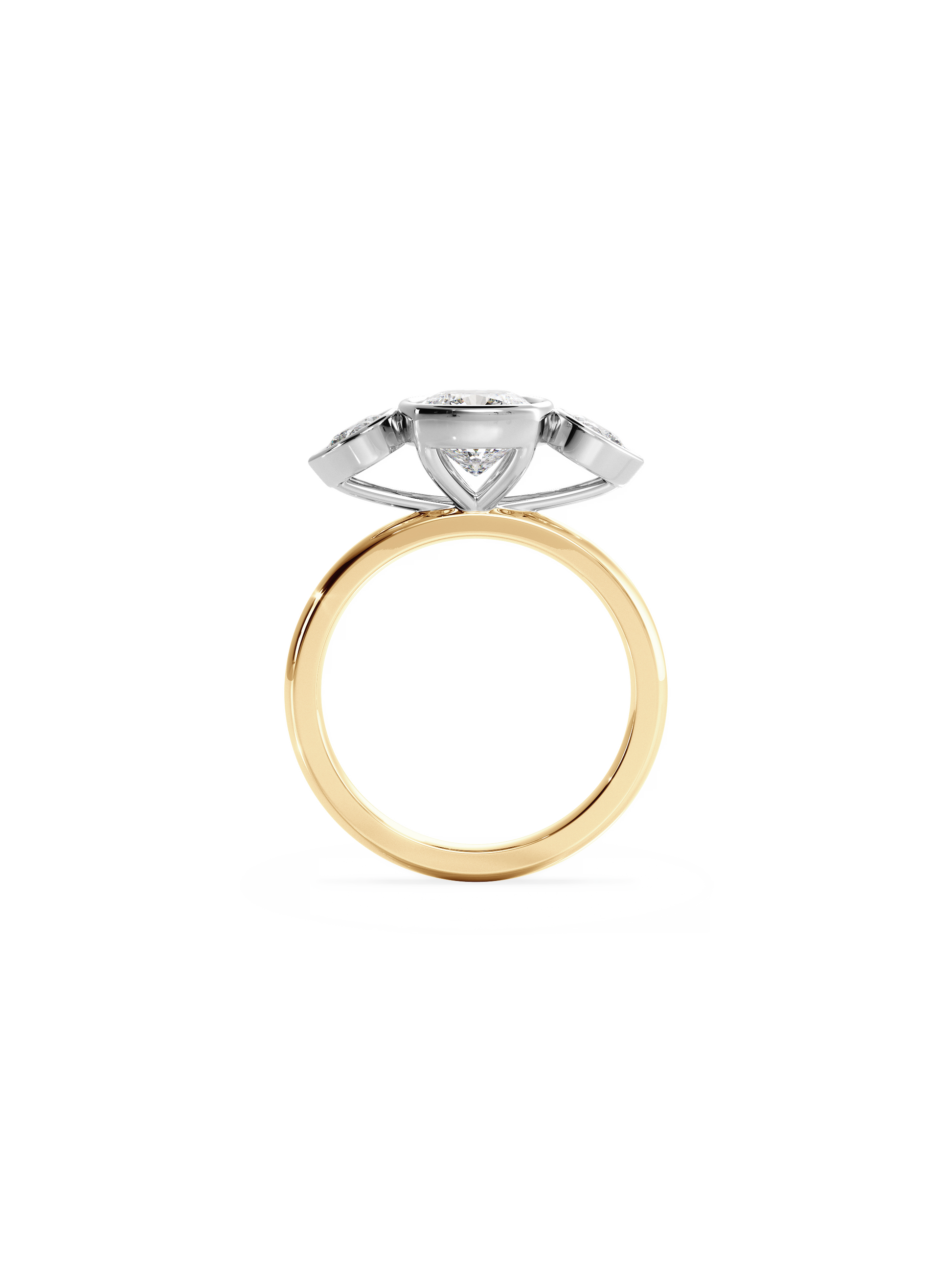 2 CT Round Three Stones Lab Grown Diamond Engagement Ring