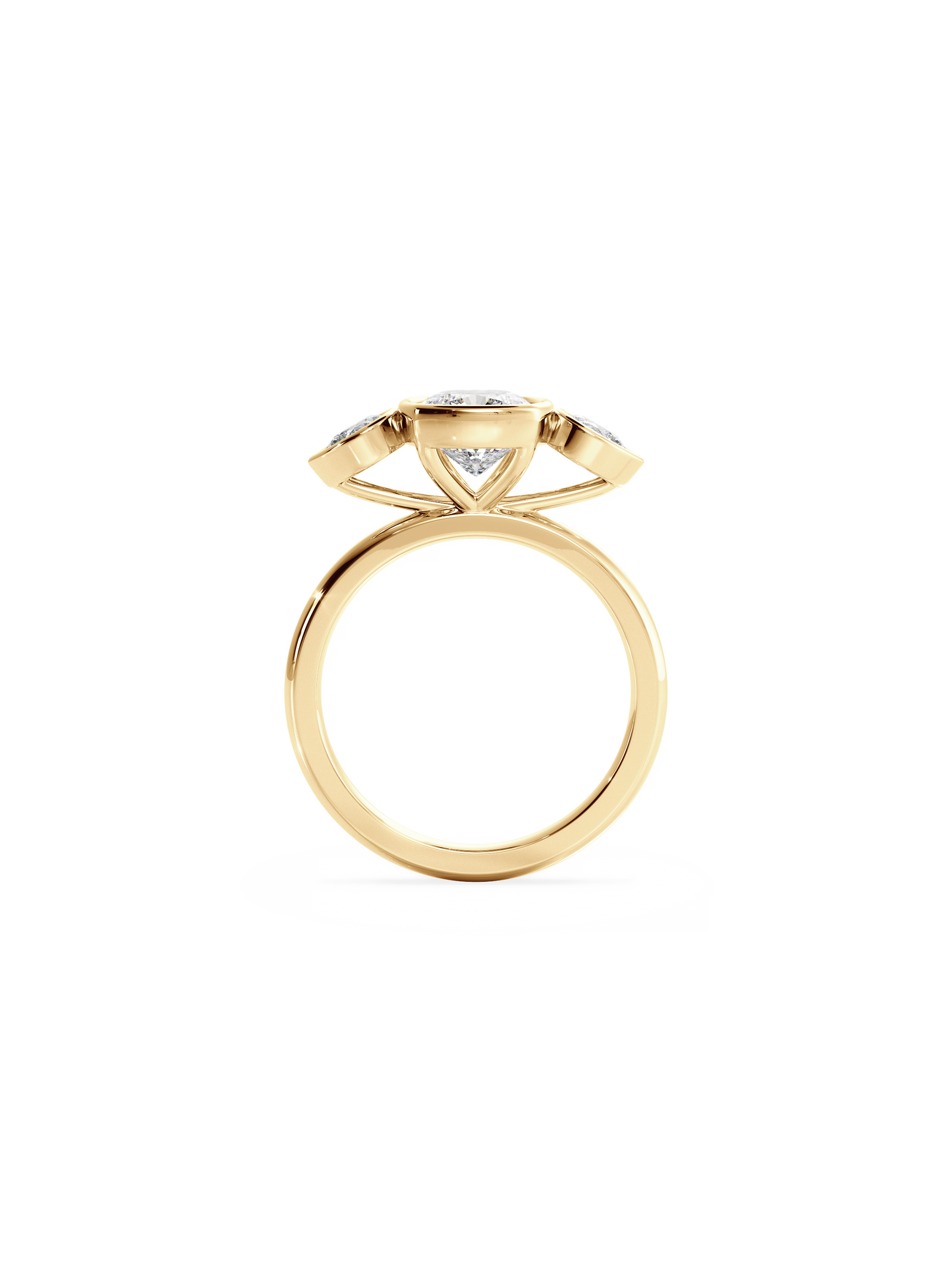 2 CT Round Three Stones Lab Grown Diamond Engagement Ring