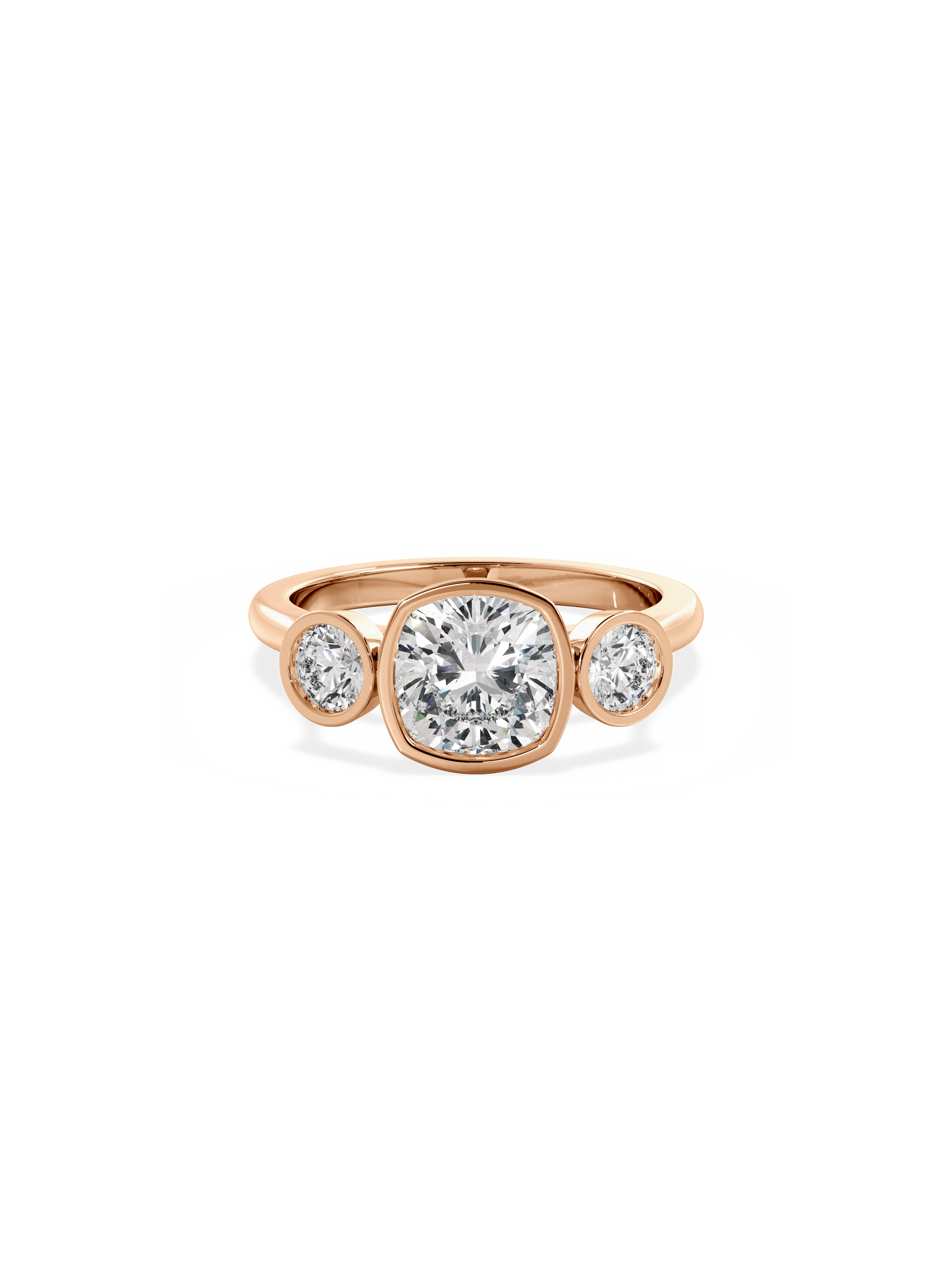 2 CT Round Three Stones Lab Grown Diamond Engagement Ring
