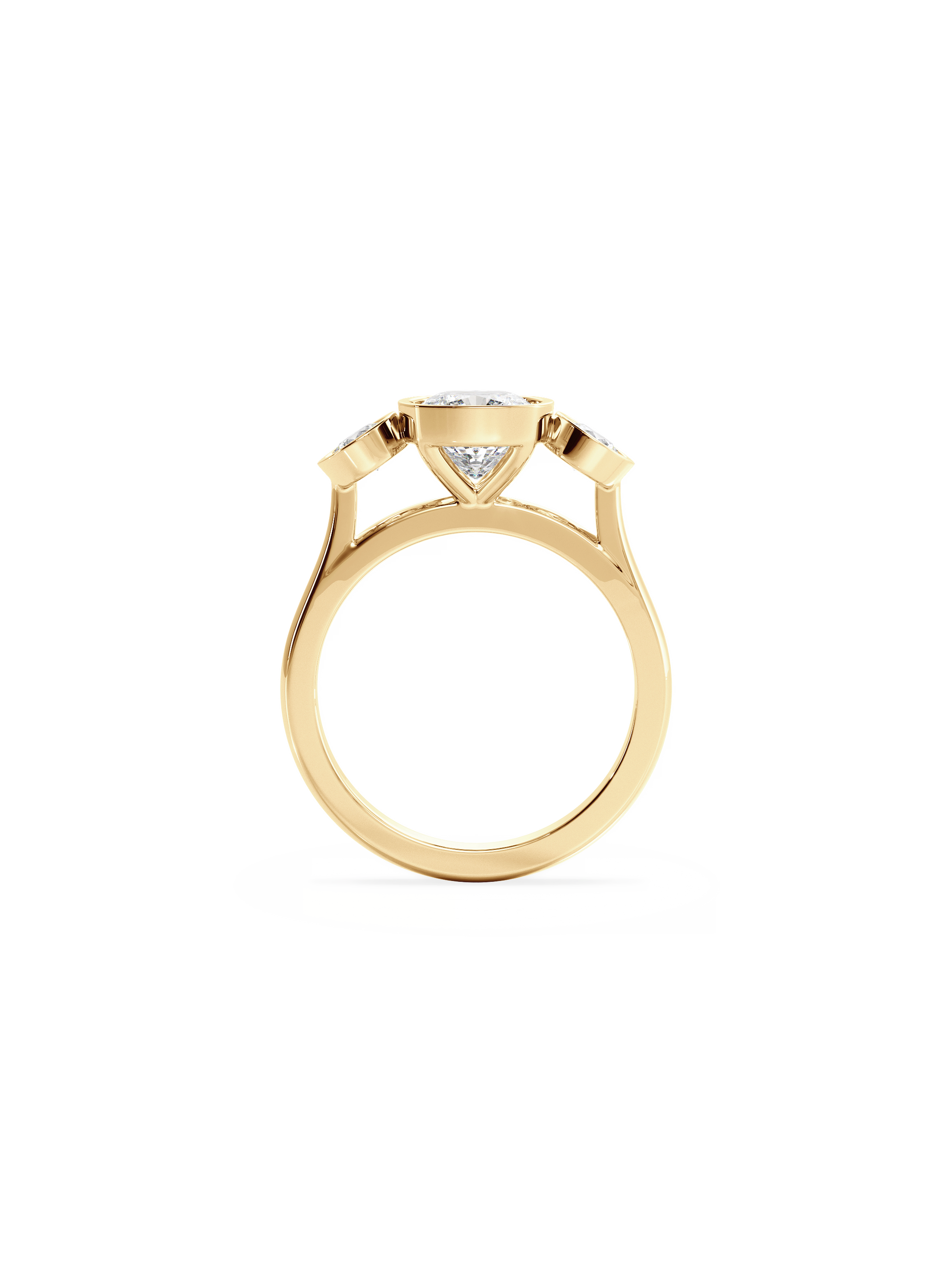 2 CT Round Three Stones Lab Grown Diamond Engagement Ring