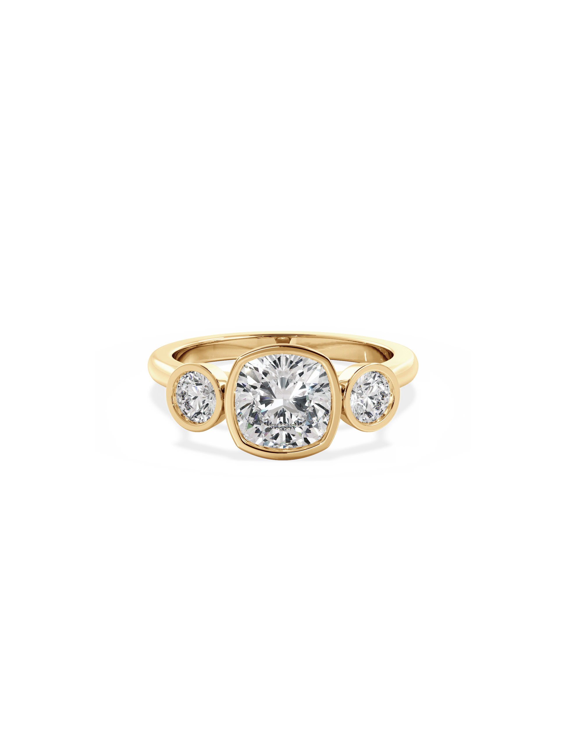 2 CT Round Three Stones Lab Grown Diamond Engagement Ring
