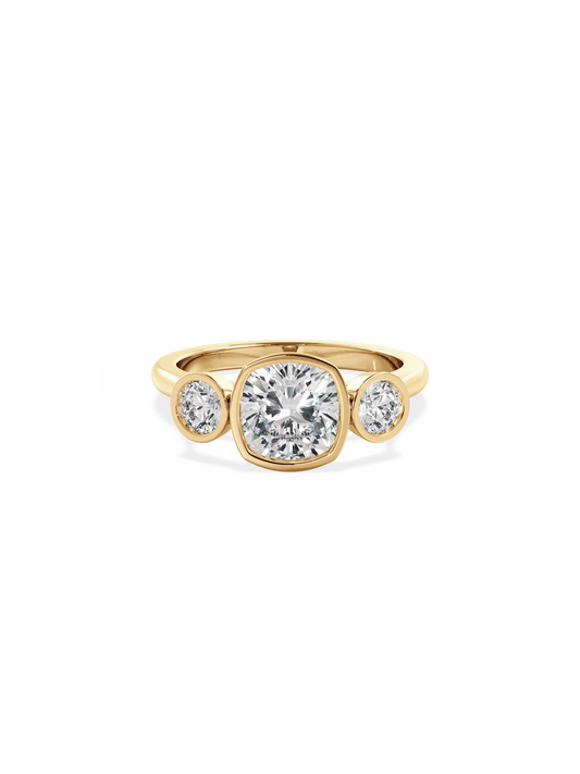 2 CT Round Three Stones Lab Grown Diamond Engagement Ring