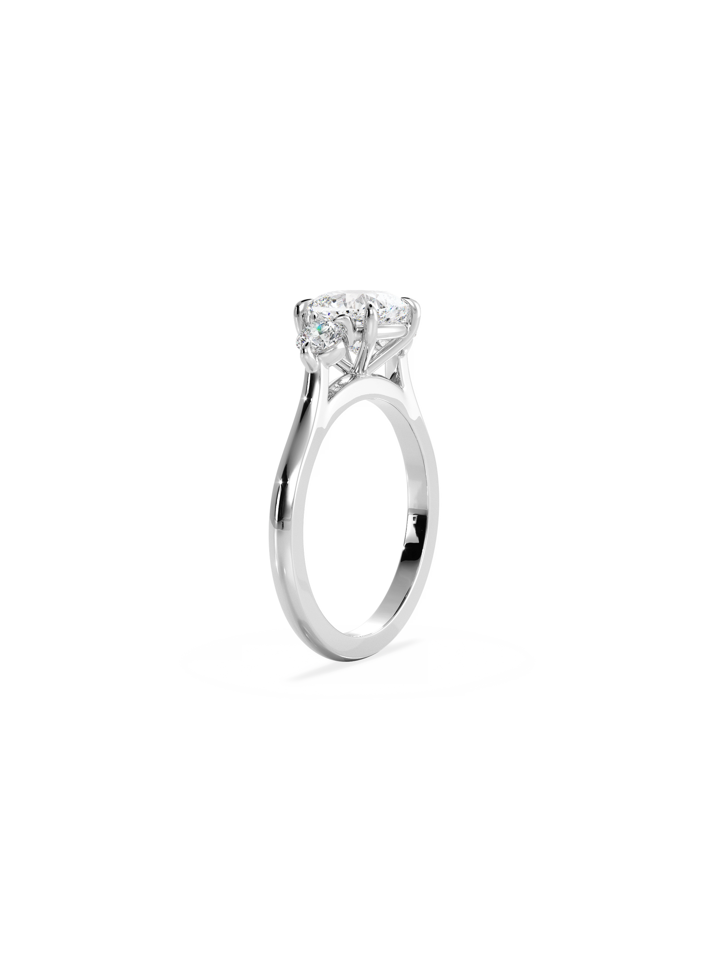 2 CT Round Three Stones Lab Grown Diamond Engagement Ring