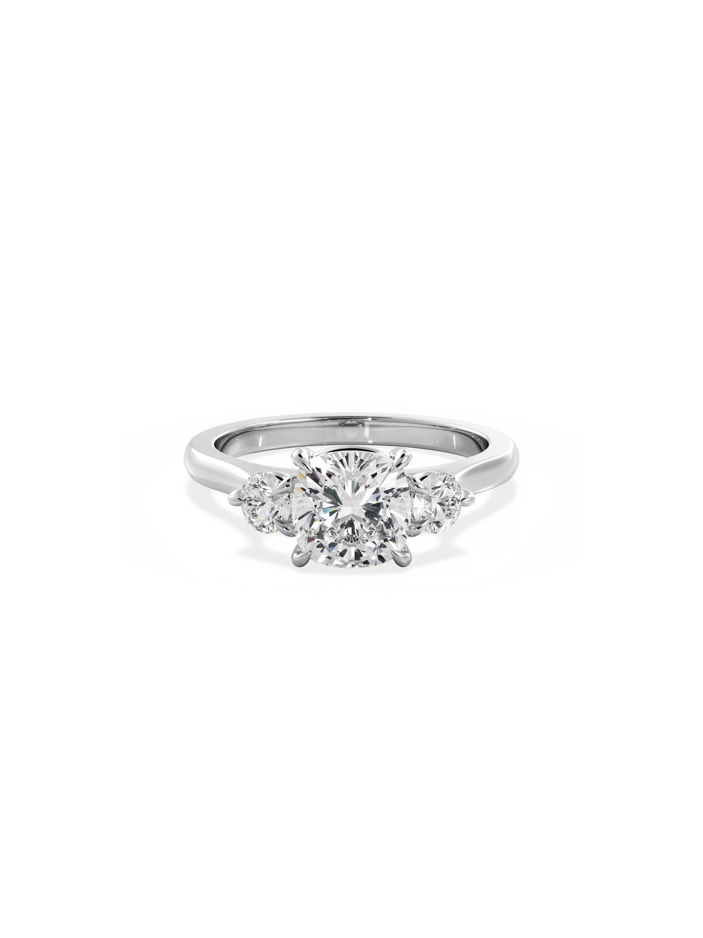 2 CT Round Three Stones Lab Grown Diamond Engagement Ring
