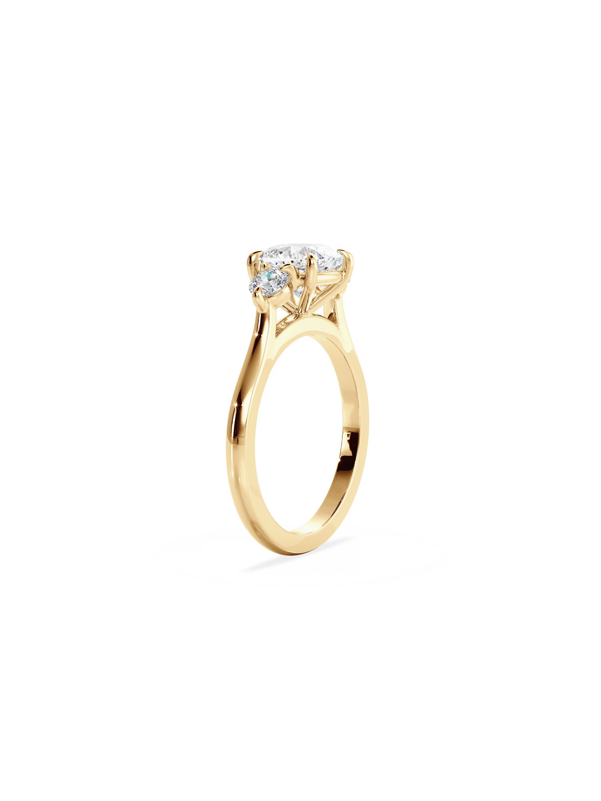 2 CT Round Three Stones Lab Grown Diamond Engagement Ring