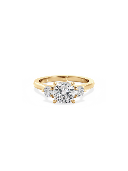2 CT Round Three Stones Lab Grown Diamond Engagement Ring