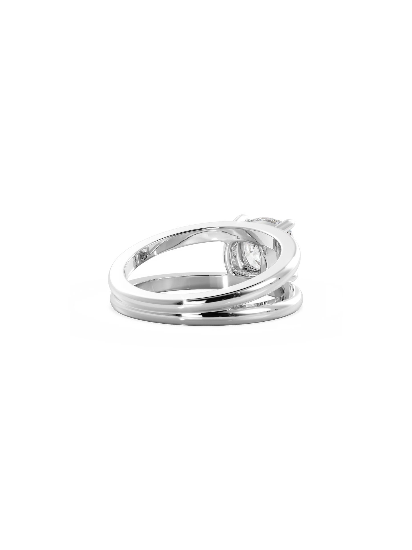 2 CT Round Three Stones Lab Grown Diamond Engagement Ring