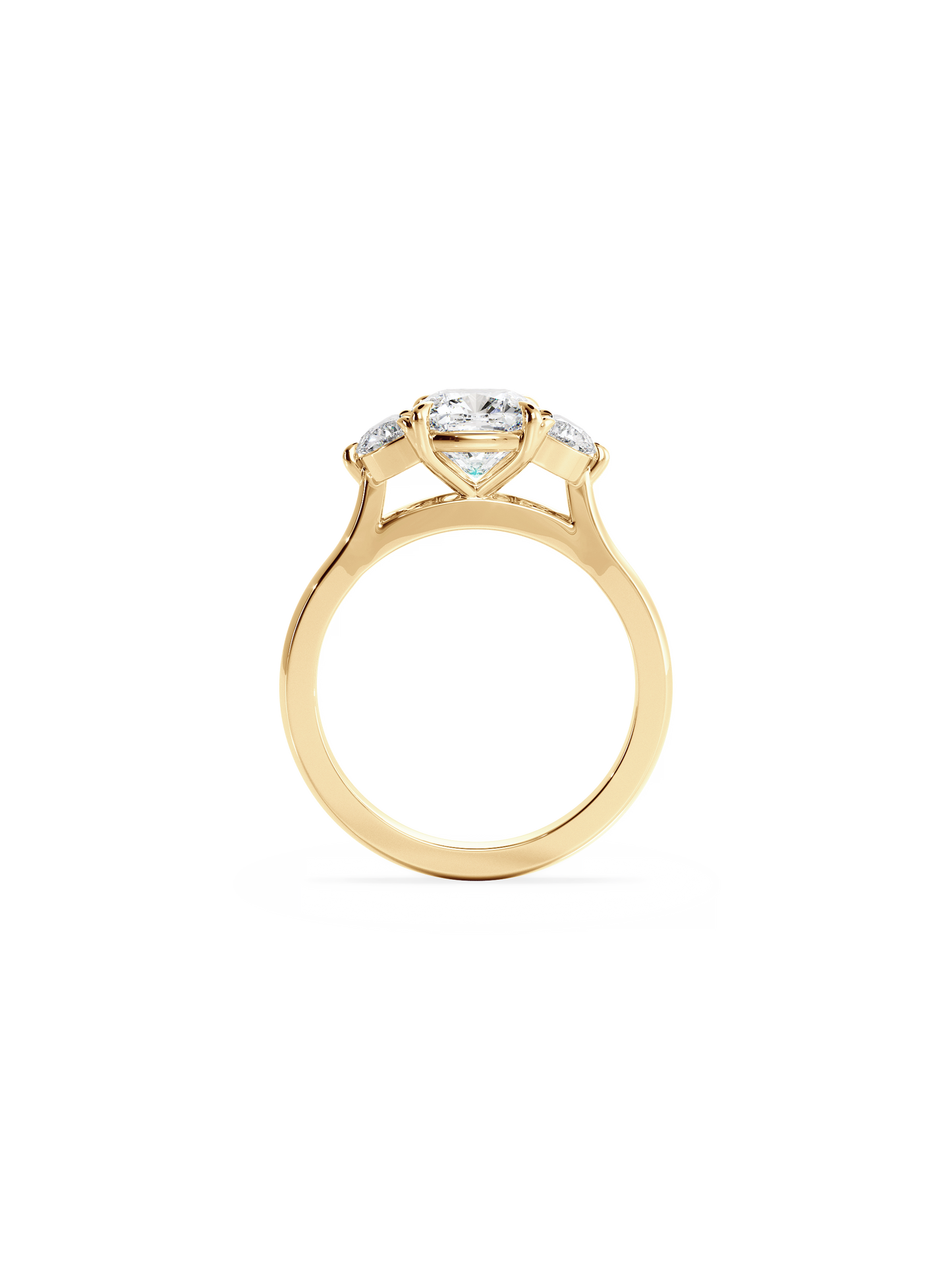 2 CT Round Three Stones Lab Grown Diamond Engagement Ring