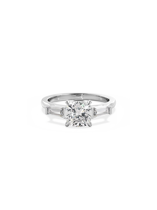 2 CT Round Three Stones Lab Grown Diamond Engagement Ring