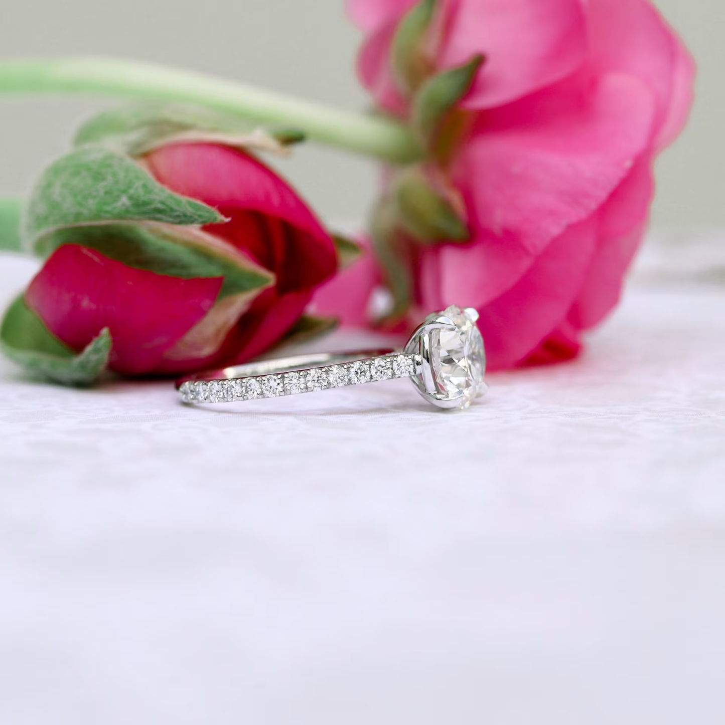 Marquise Cut Cluster Styled Lab Grown Diamond Engagement Ring