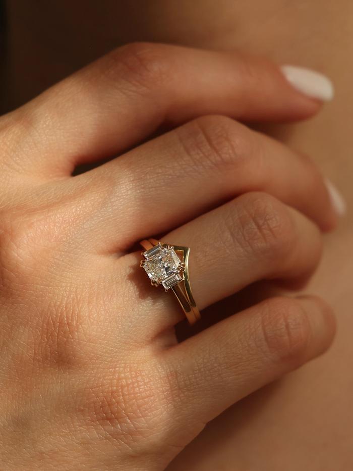 Marquise Cut Cluster Styled Lab Grown Diamond Engagement Ring