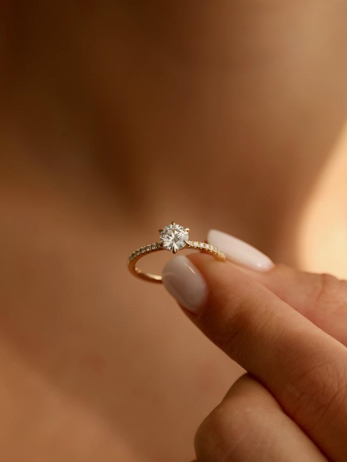 Marquise Cut Cluster Styled Lab Grown Diamond Engagement Ring