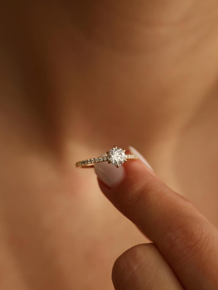 Marquise Cut Cluster Styled Lab Grown Diamond Engagement Ring