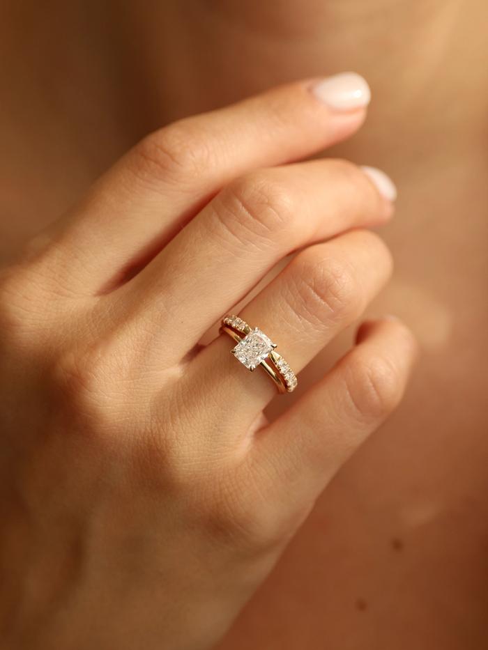 Marquise Cut Cluster Styled Lab Grown Diamond Engagement Ring