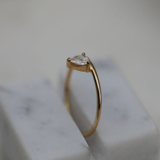 0.30 CT Pear Solitaire CVD E/VS1 Diamond Engagement Ring 3