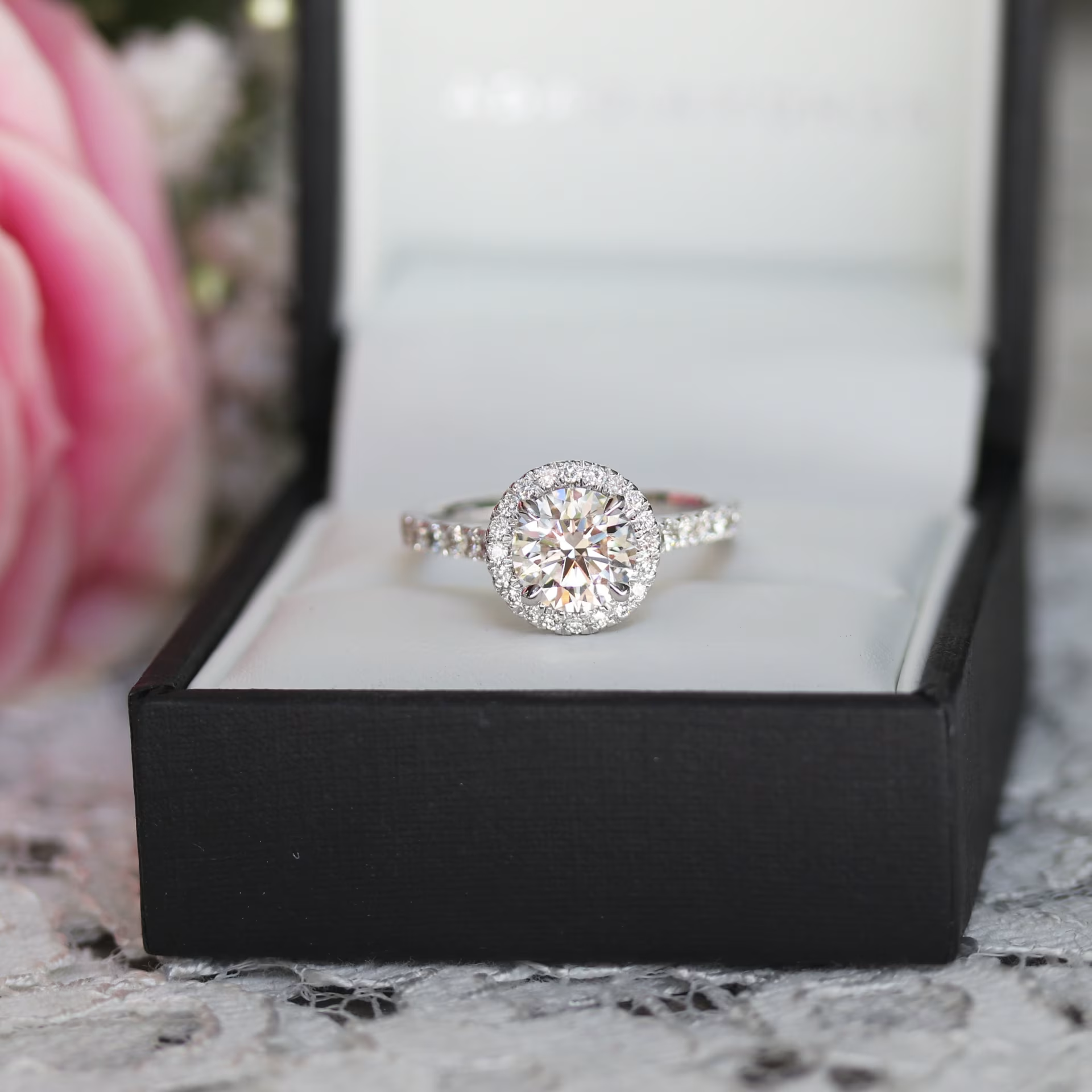 Marquise Cut Cluster Styled Lab Grown Diamond Engagement Ring