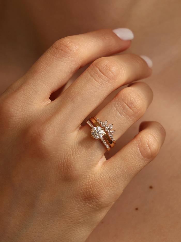 Marquise Cut Cluster Styled Lab Grown Diamond Engagement Ring