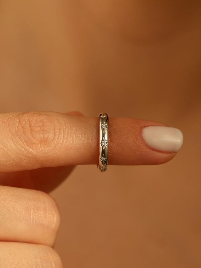 Marquise Cut Cluster Styled Lab Grown Wedding Band